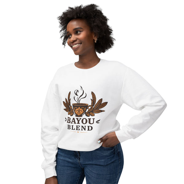 Bayou Blend Unisex Lightweight Crewneck Sweatshirt - Cozy Coffee Lover's Apparel