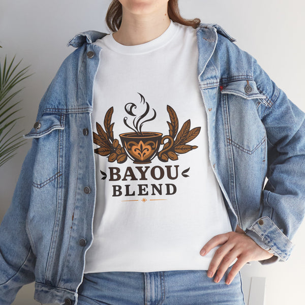 Bayou Blend Coffee Unisex Heavy Cotton Tee - Casual Coffee Lover Shirt