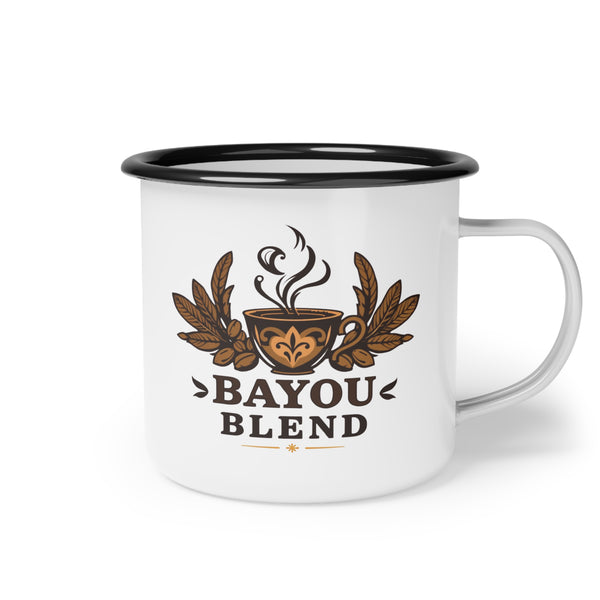 Stylish Enamel Camp Cup with Rustic Design - Perfect for Camping & Outdoor Adventures